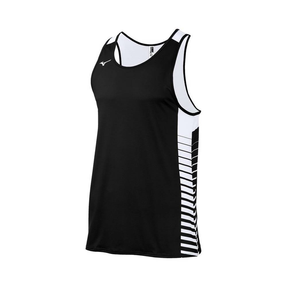 Panske Tank Top Mizuno Team Čierne Vypredaj RQDY37604
